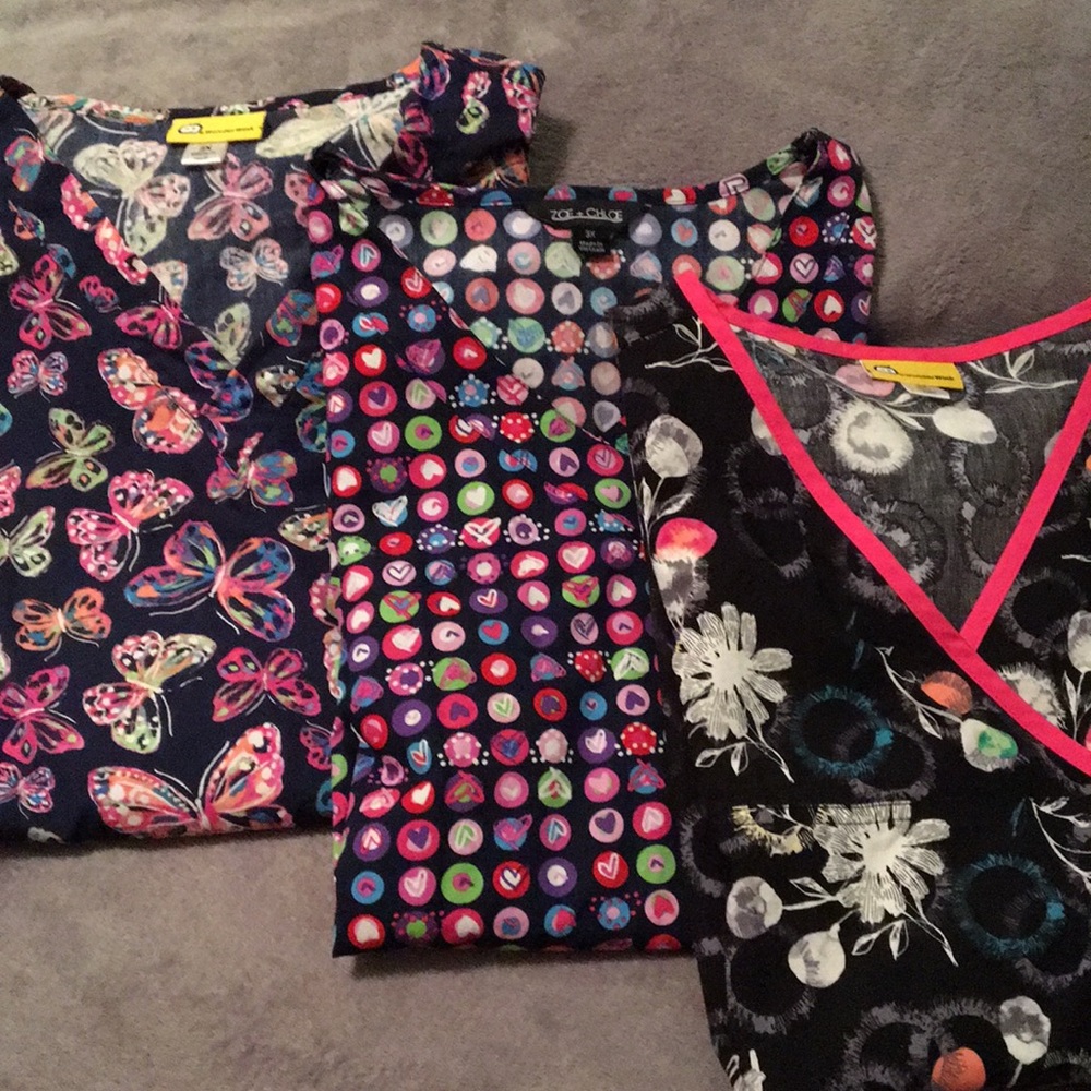 Plus size scrub tops